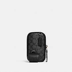 Multifunction Phone Pack In Signature Canvas - CC020 - Gunmetal/Charcoal/Black
