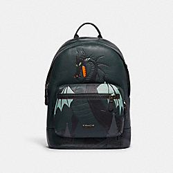 Disney X Coach West Backpack With Maleficent Dragon Motif - CC043 - QB/Pine Green Multi