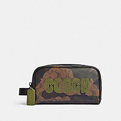 COACH CC063 Small Travel Kit In Signature Canvas With Camo Print And Coach Patch QB/KHAKI/OLIVE GREEN MULTI