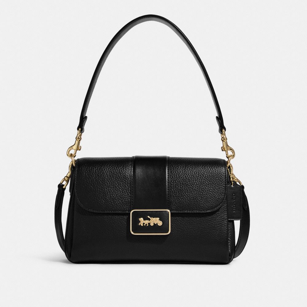 COACH CC068 Grace Shoulder Bag GOLD/BLACK