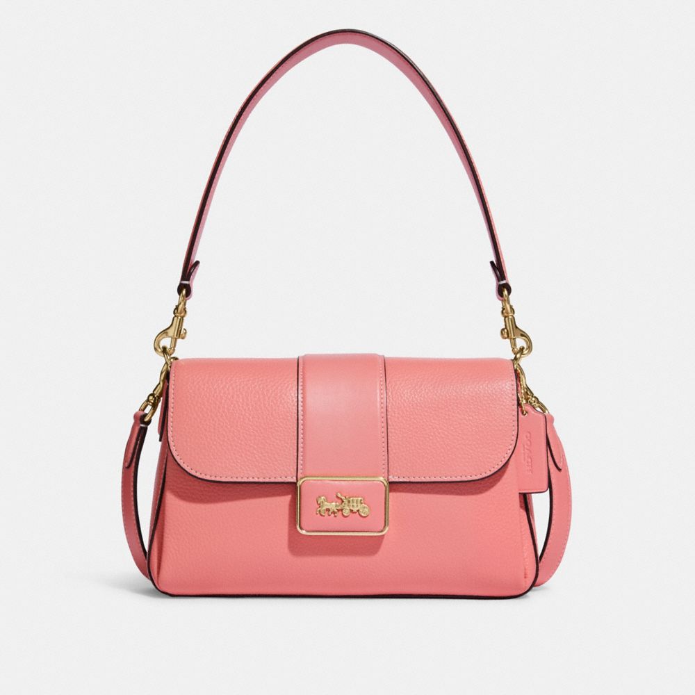 COACH CC068 Grace Shoulder Bag Gold/Candy Pink