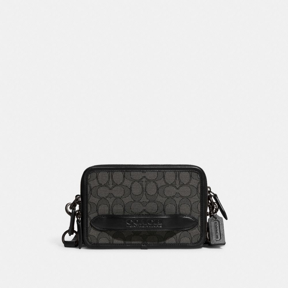 COACH CC069 Charter Crossbody In Signature Jacquard Charcoal/Black