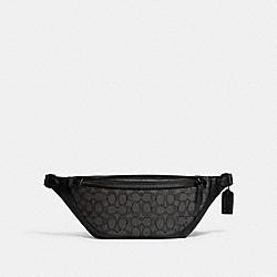 League Belt Bag In Signature Jacquard - CC073 - Charcoal/Black