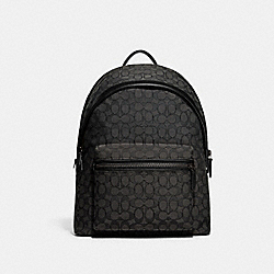 Charter Backpack In Signature Jacquard - CC077 - Charcoal/Black