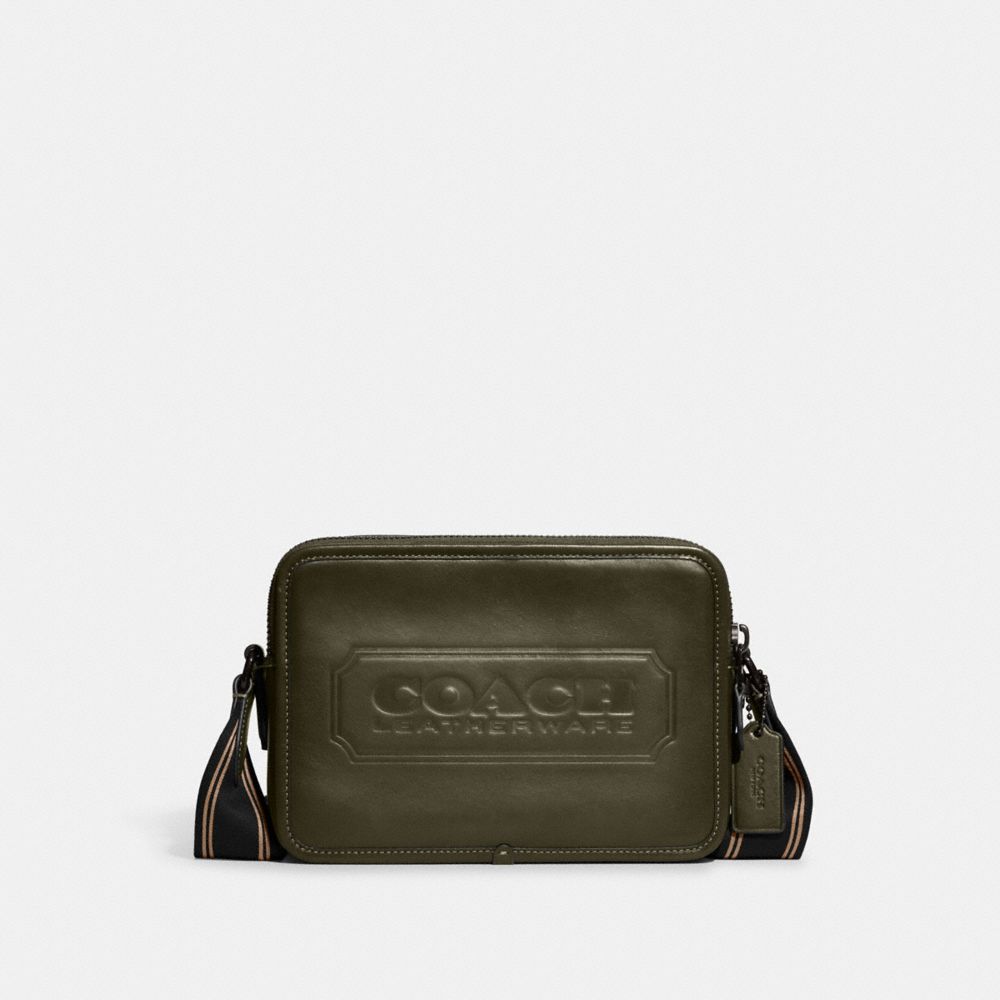 COACH CC078 Charter Crossbody 24 With Coach Badge Army Green