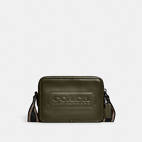 COACH CC078 Charter Crossbody 24 With Coach Badge Army-Green