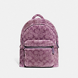 COACH CC079 Charter Backpack In Signature Shearling LAVENDER