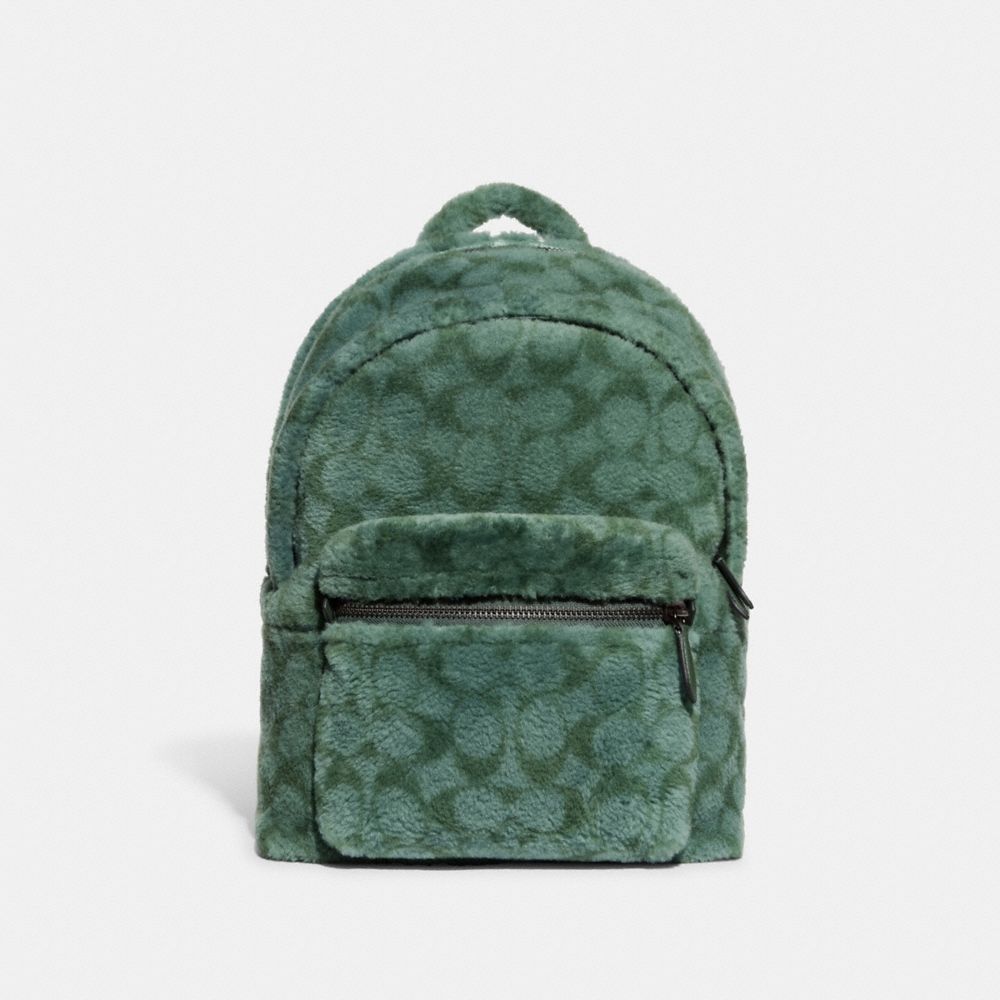 COACH CC079 Charter Backpack In Signature Shearling Pistachio