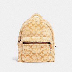 COACH CC079 Charter Backpack In Signature Shearling NATURAL