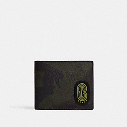 COACH CC084 3 In 1 Wallet In Signature Canvas With Camo Print And Coach Patch QB/KHAKI/OLIVE GREEN MULTI