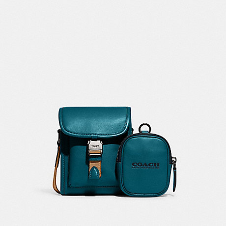 COACH CC085 Charter North/South Crossbody With Hybrid Pouch Deep-Turquoise