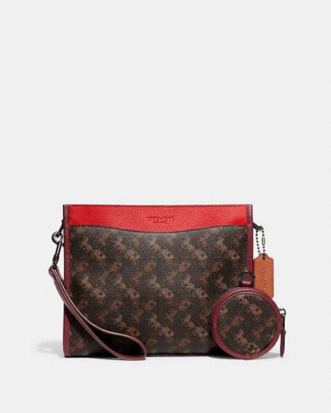 HITCH CONVERTIBLE CROSSBODY WITH HYBRID POUCH WITH HORSE AND CARRIAGE PRINT