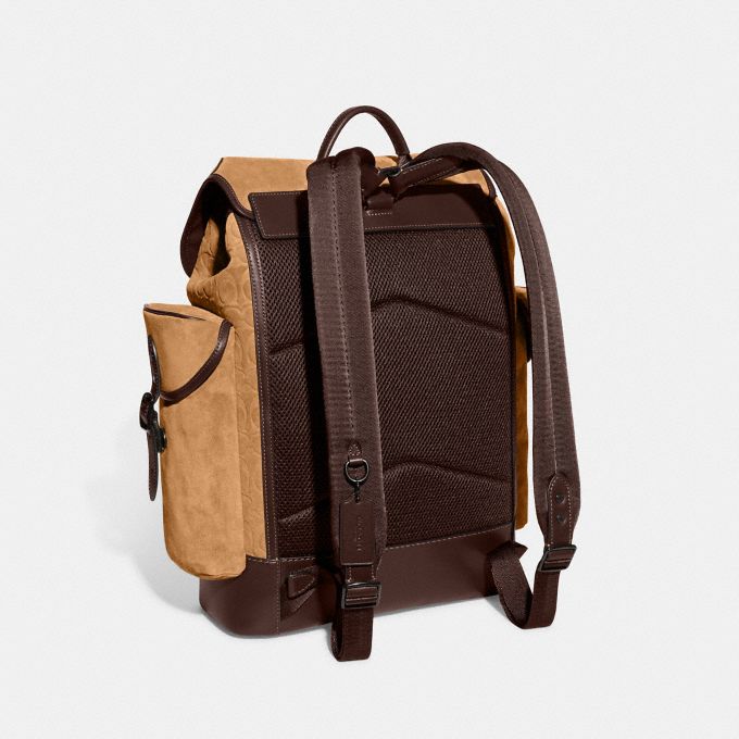 COACH Official Site Official page | HITCH BACKPACK IN SIGNATURE SUEDE