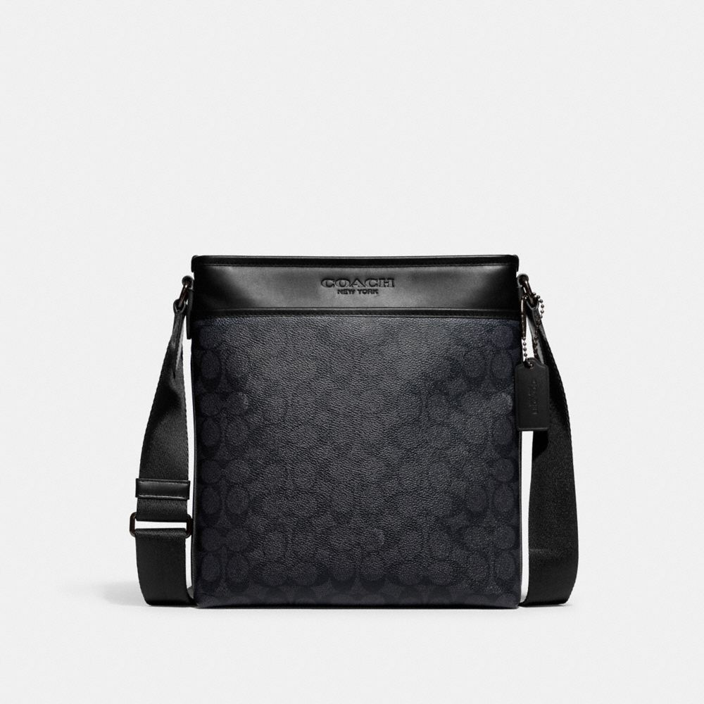 CC111 - Gotham Slim Crossbody In Signature Canvas Charcoal