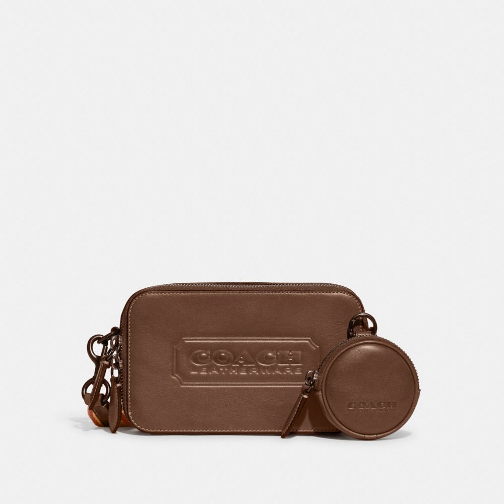 CC117 - Charter Slim Crossbody With Coach Badge Dark Saddle