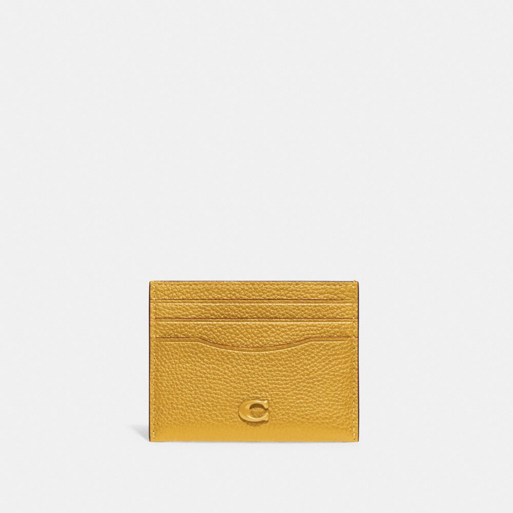 COACH CC129 Card Case YELLOW GOLD