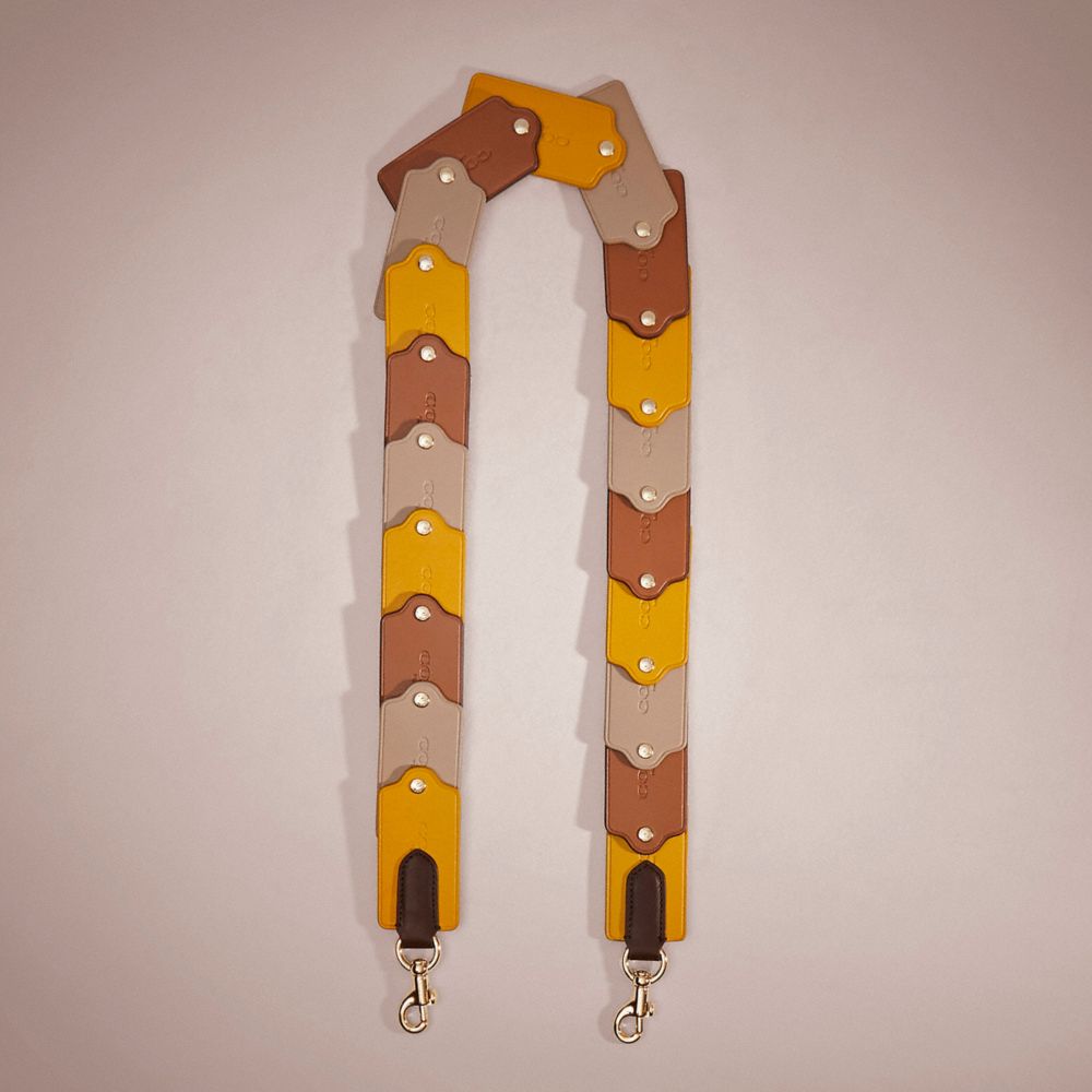 CC133 - Remade Colorblock Linked Hangtag Bag Strap Brown/Multi