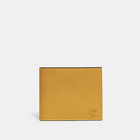 COACH CC136 Double Billfold Wallet Yellow Gold