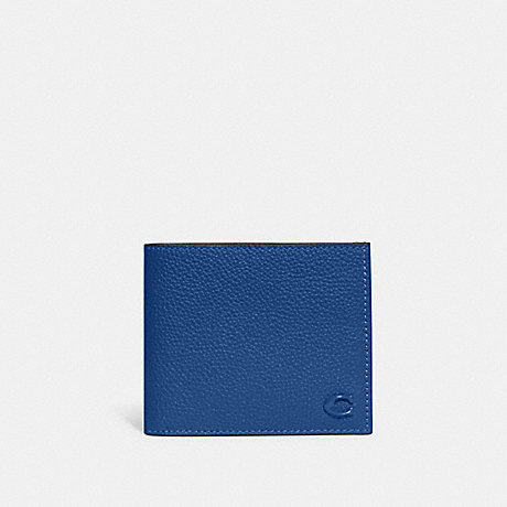 COACH CC136 Double Billfold Wallet Blue-Fin