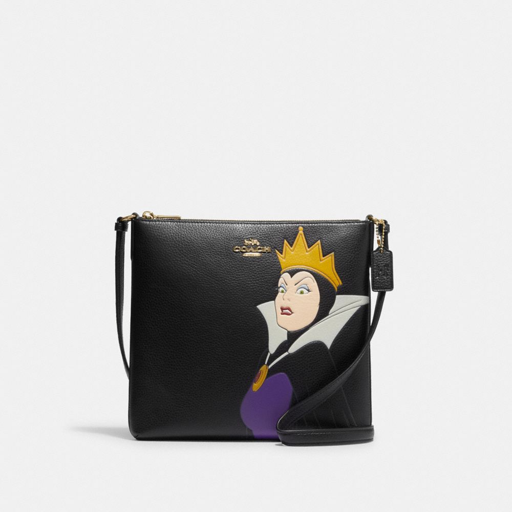 Disney X Coach Rowan File Bag With Evil Queen Motif - CC154 - Gold/Black Multi