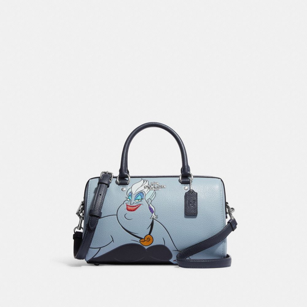 COACH CC156 Disney X Coach Rowan Satchel With Ursula Motif SV/ICE BLUE MULTI