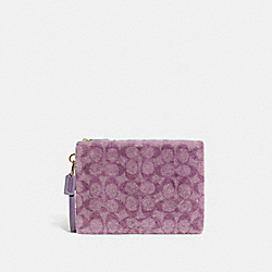 COACH CC157 Charter Pouch In Signature Shearling LIGHT PURPLE