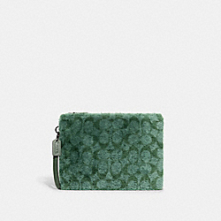 Charter Pouch In Signature Shearling - CC157 - Pistachio