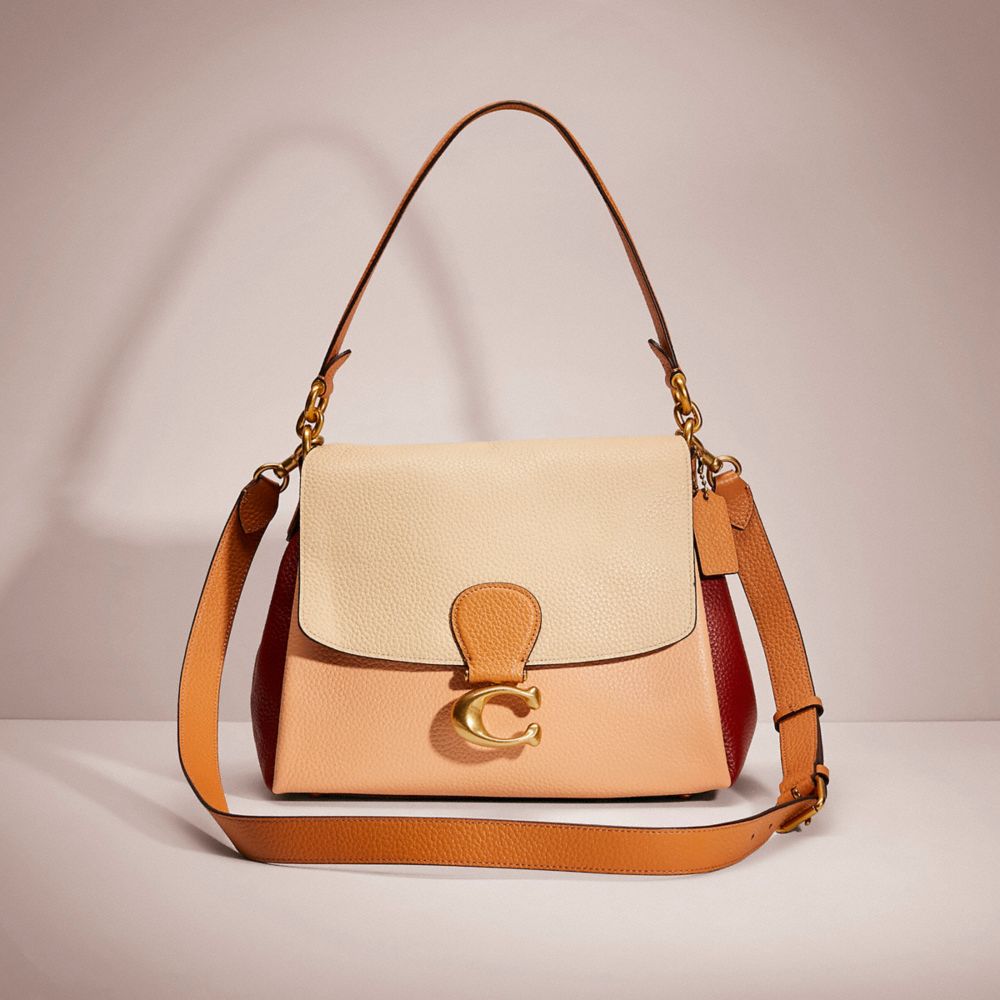 CC204 - Restored May Shoulder Bag In Colorblock Brass/Ivory Blush Multi