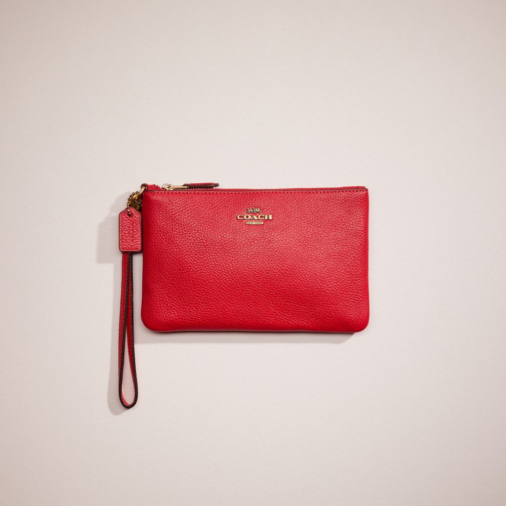 CC275 - Restored Small Wristlet Brass/Electric Red