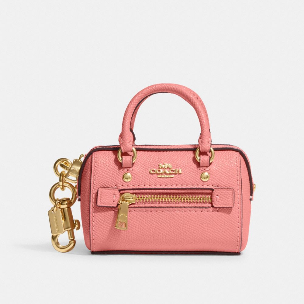 COACH CC312 Mini Rowan Satchel Bag Charm Gold/Candy Pink