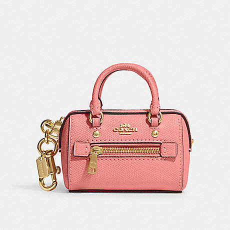 COACH CC312 Mini Rowan Satchel Bag Charm Gold/Candy-Pink