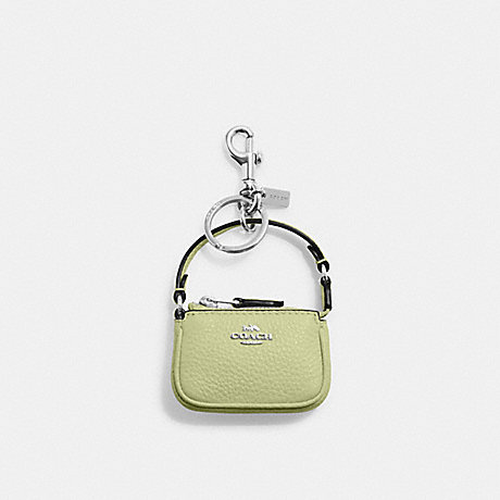 COACH CC313 Mini Nolita Bag Charm Silver/Pale-Lime