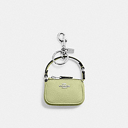 COACH CC313 Mini Nolita Bag Charm SILVER/PALE LIME