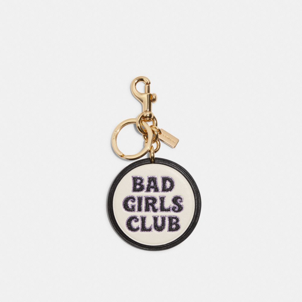 COACH CC314 Bad Girls Club Bag Charm In Signature Canvas GOLD/CHALK MULTI