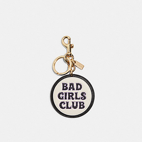 COACH CC314 Bad Girls Club Bag Charm In Signature Canvas Gold/Chalk Multi