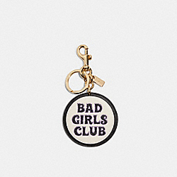 COACH CC314 Bad Girls Club Bag Charm In Signature Canvas GOLD/CHALK MULTI