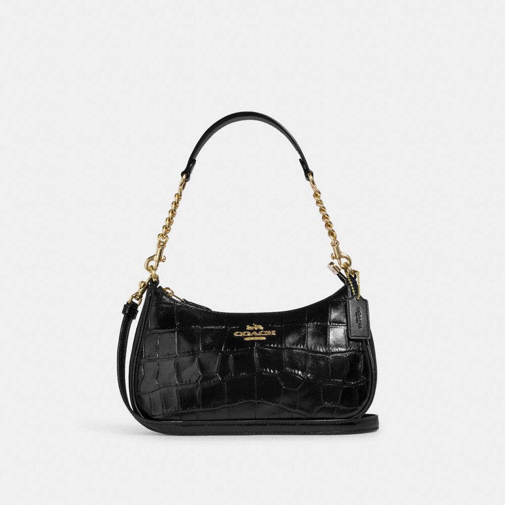 COACH CC322 Teri Shoulder Bag GOLD/BLACK