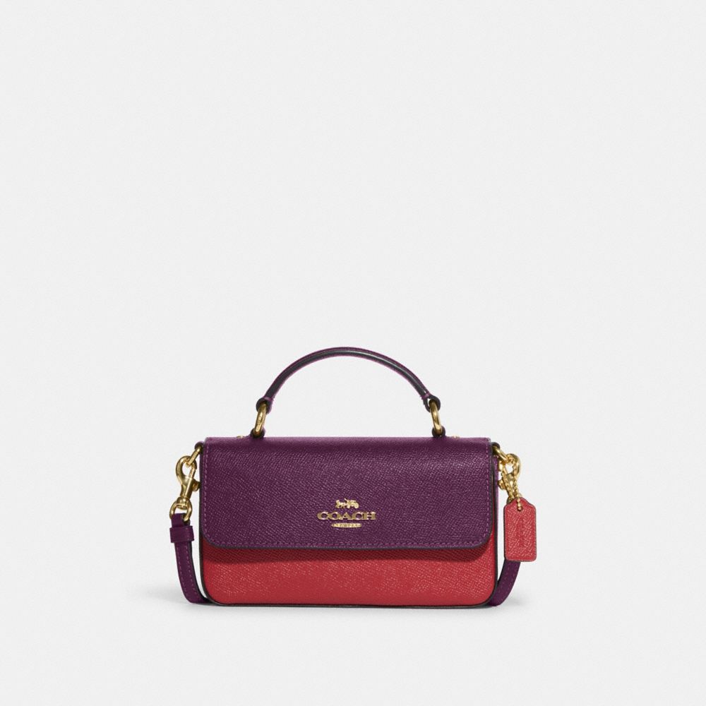 COACH CC339 Mini Josie Top Handle Crossbody In Colorblock IM/BOYSENBERRY MULTI