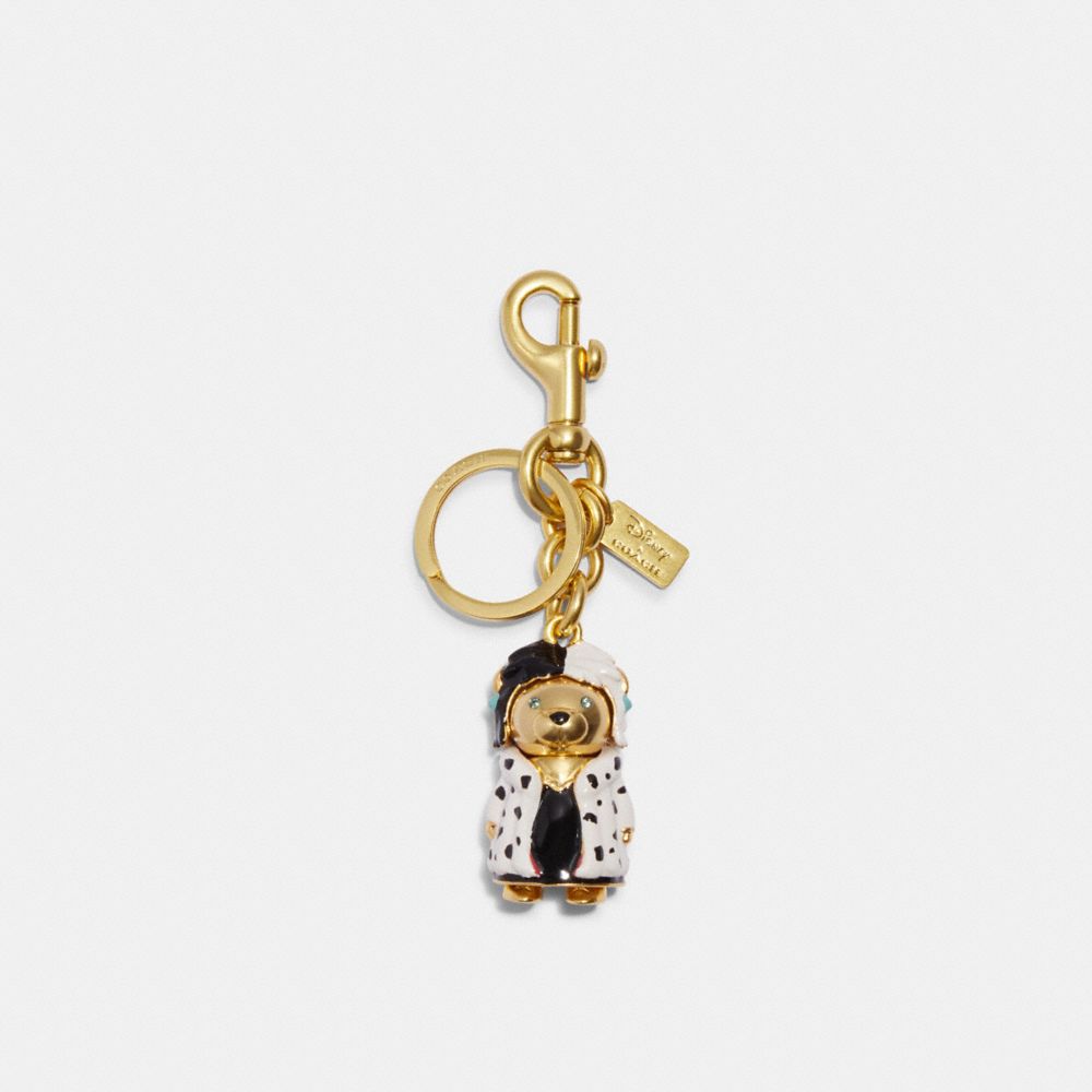 COACH CC343 Disney X Coach Cruella Bear Bag Charm Gold/Multi