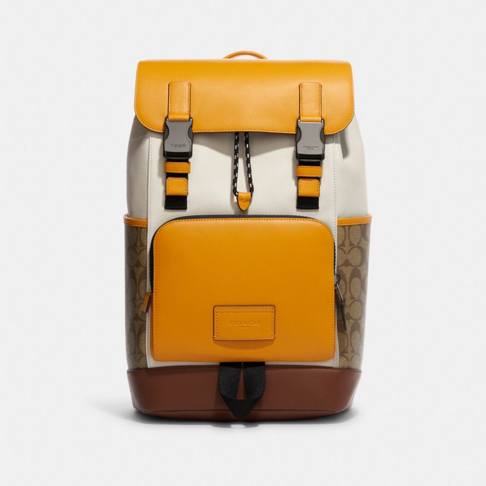 TRACK BACKPACK IN COLORBLOCK SIGNATURE CANVAS