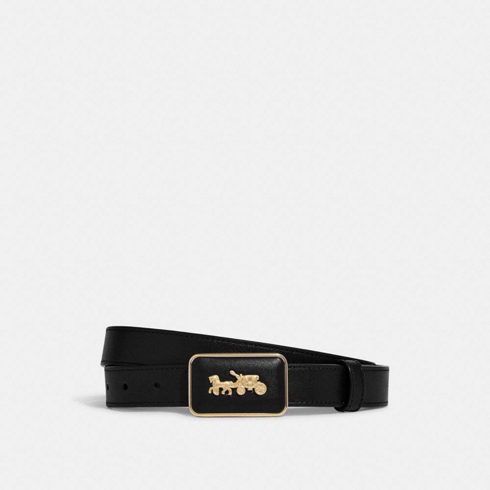 Grace Plaque Buckle Belt, 25 Mm - CC358 - Gold/Black