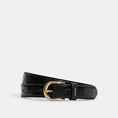 COACH CC360 Harness Buckle Belt, 25 Mm Gold/Black