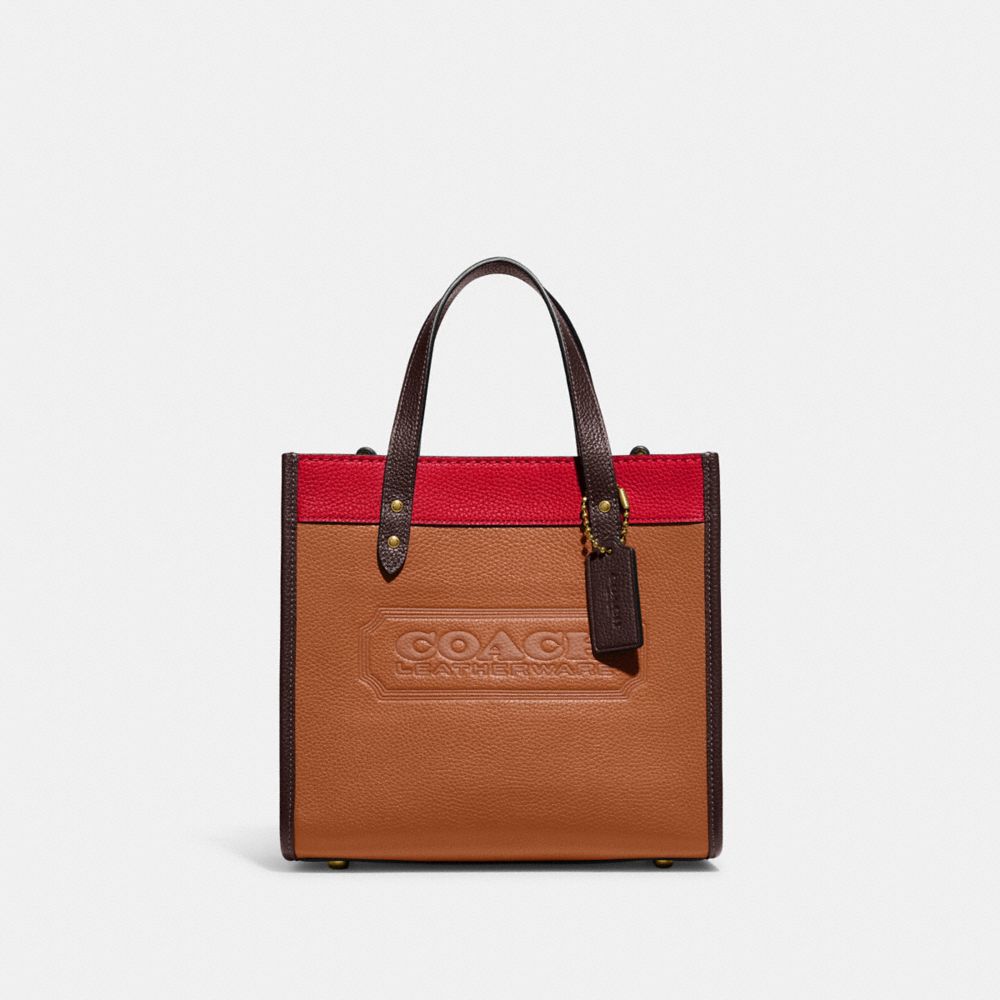 FIELD TOTE 22 IN COLORBLOCK WITH COACH BADGE