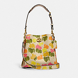 COACH CC387 Willow Bucket Bag With Floral Print BRASS/MULTI