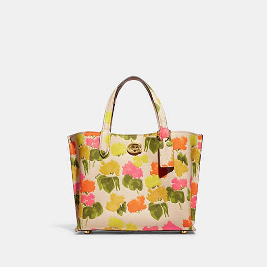 CC389 - Willow Tote 24 With Floral Print Brass/Multi