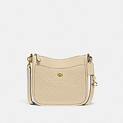 Chaise Crossbody In Signature Leather - CC393 - Brass/Ivory