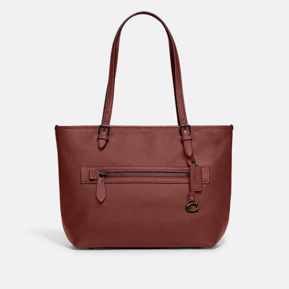 COACH CC395 Taylor Tote Pewter/Cardinal