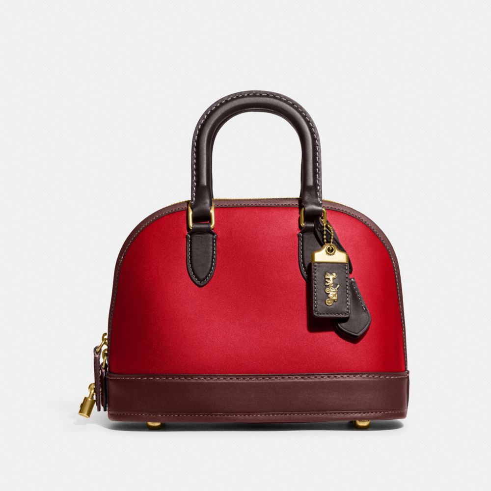 COACH CC412 Revel Bag In Colorblock Brass/Bold Red Multi