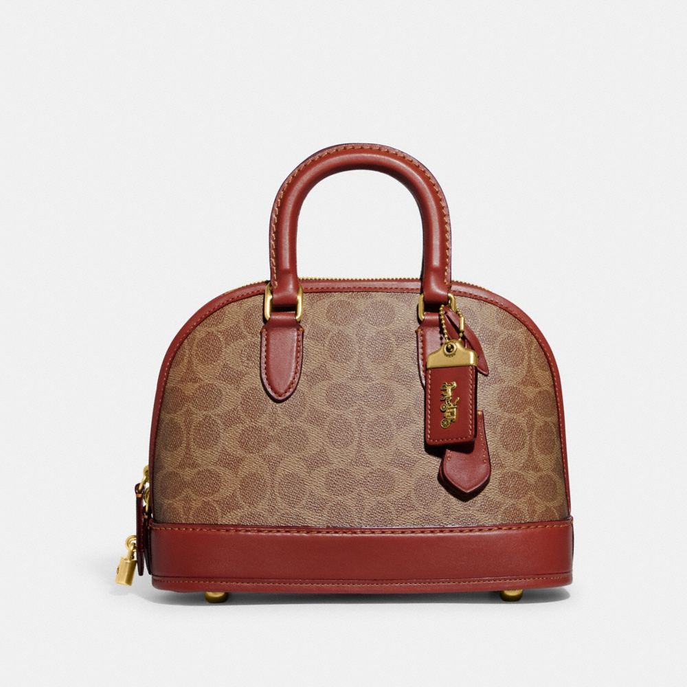 COACH CC414 Revel Bag In Signature Canvas Brass/Tan/Rust