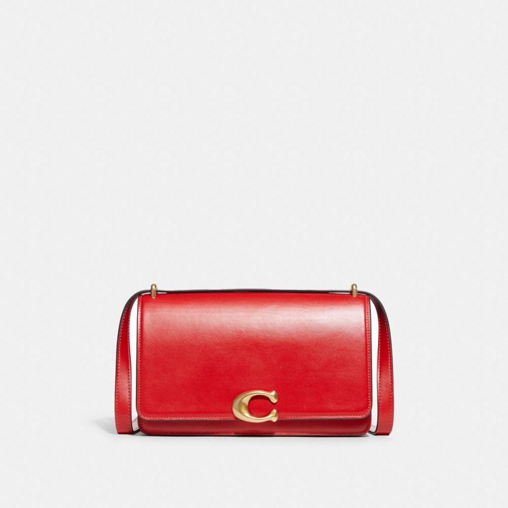 COACH CC416 Bandit Shoulder Bag Brass/Bold Red